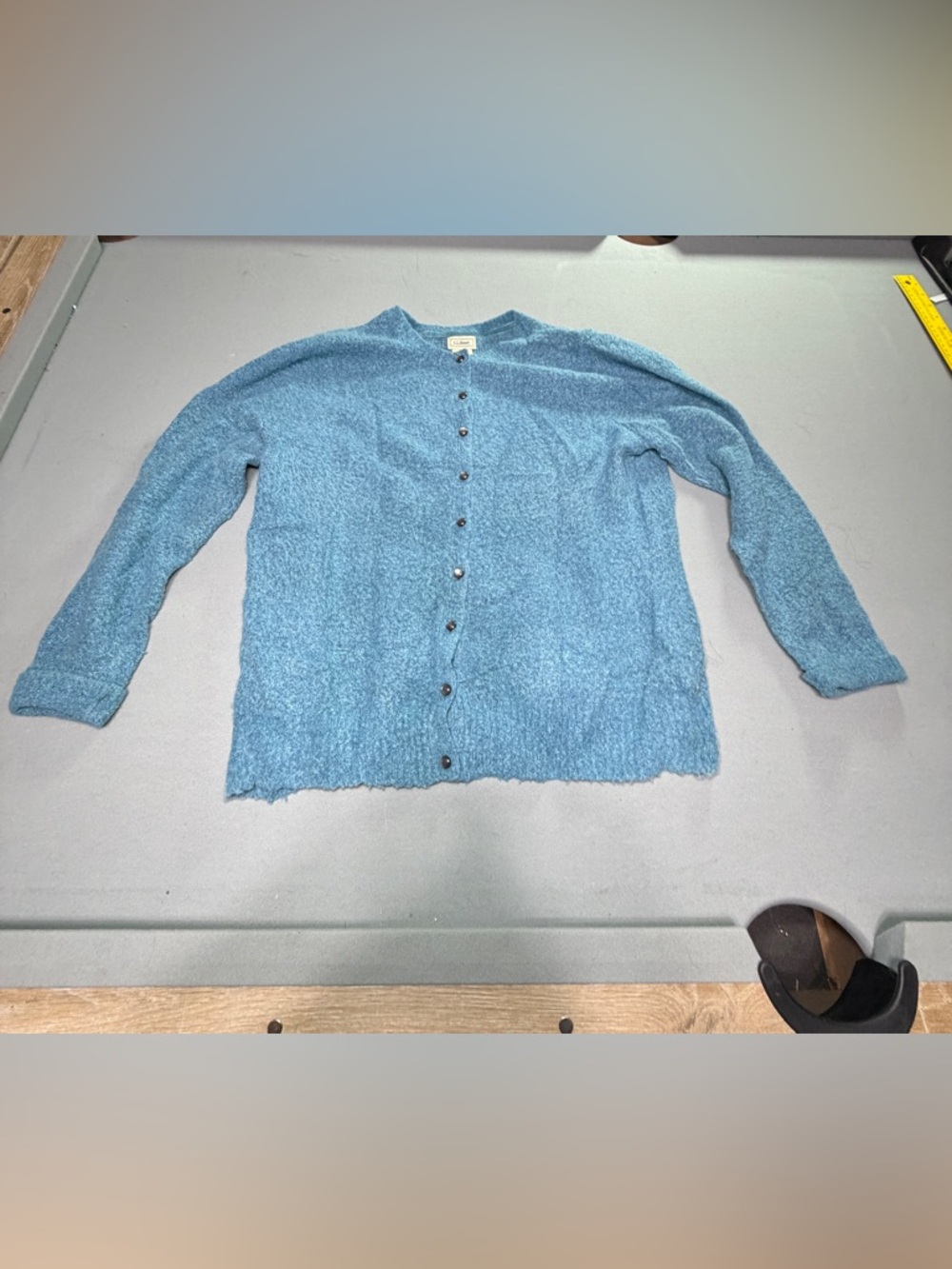 L.L. Bean Blue Button-Front Women's Cardigan